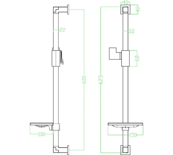 Стойка для душа Lemark с мыльницей LM8069C