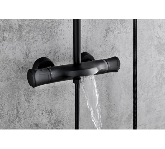 Душевая система Milleau Double H (матовый черный) MLHi223PDD-MB