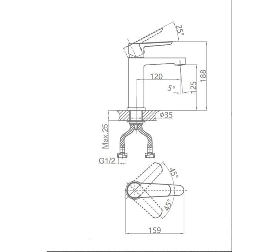 Смеситель для раковины D&K D_K DK Bayern.Munchen матовое золото DA1562107
