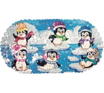 Коврик для ванной Melodia della vita Creative "Пингвины" противоскользящий MK022/овальный/ПВХ 21491