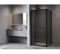 Душевой уголок RGW 100х80х200 LE-45-B Прямоугольник Черный Тонированное серое 6 мм Easy 77124508-34