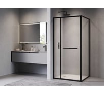 Душевой уголок RGW 100х80х200 LE-45-B Прямоугольник Черный Прозрачное 6 мм Easy 77124508-14