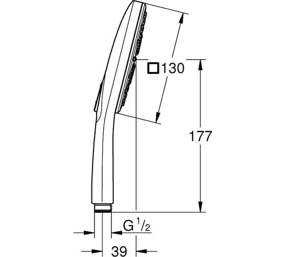 Ручной душ GROHE Vitalio SmartActive 130 Cube, 3 режима струи, 9.5 л/м 26595000