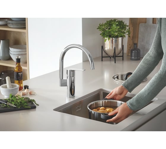Смеситель для кухонной мойки GROHE Start 2021 C-образный высокий излив 30469000