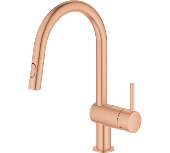 Однорычажный смеситель для мойки GROHE Minta с выдвижным изливом, теплый закат матовый 32321DL2