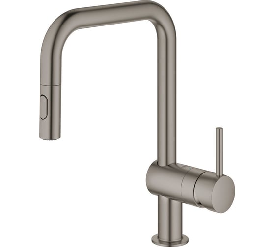 Однорычажный смеситель для мойки GROHE Minta с выдвижным изливом, темный графит матовый 32322AL2