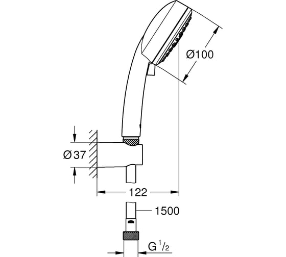 Душевой набор GROHE Vitalio Comfort 100 II 9.5 л/мин 26399000