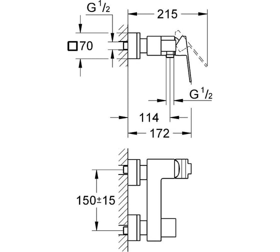 Смеситель для душа GROHE Sail Cube 23437000