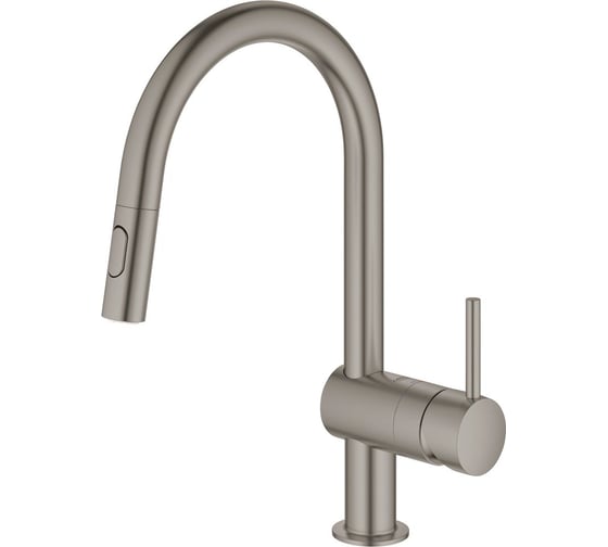 Однорычажный смеситель для мойки GROHE Minta с выдвижным изливом, темный графит матовый 32321AL2