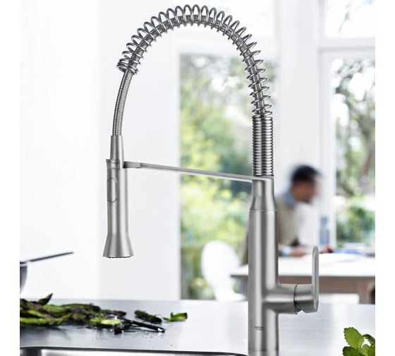 Смеситель для мойки GROHE K7 на одно отверстие, профессиональный 31379DC0