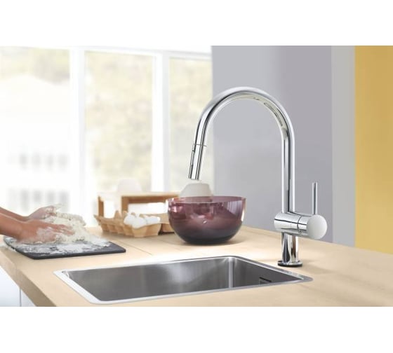 Сенсорный однорычажный смеситель для мойки GROHE Minta Touch C-излив 31358002