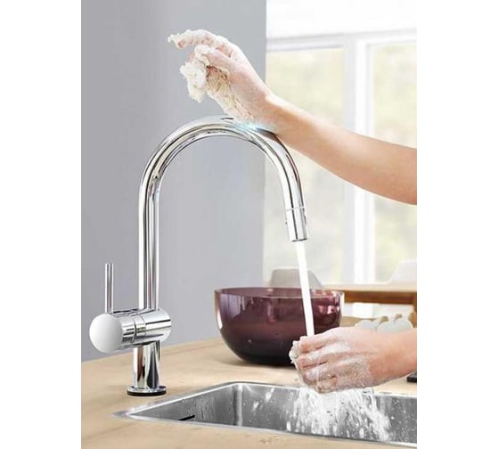 Сенсорный однорычажный смеситель для мойки GROHE Minta Touch C-излив 31358002