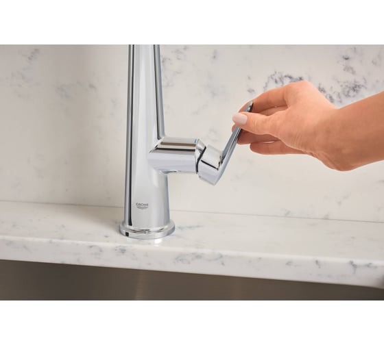 Смеситель для кухонной мойки GROHE Veletto C-образный высокий выдвижной излив 30419000