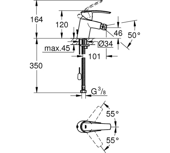 Смеситель для биде GROHE Start цепочка 32281001