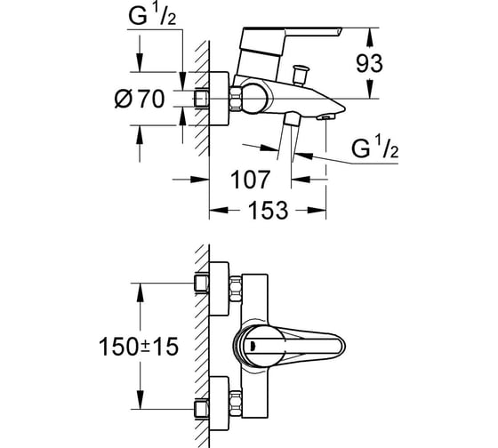 Смеситель для ванны GROHE Feel 32269000