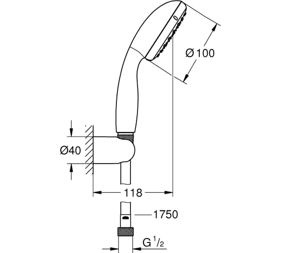 Душевой набор GROHE Vitalio Start II 5.8 л/мин 27950000