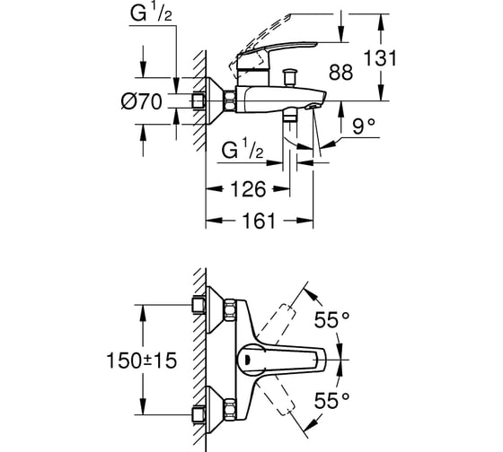 Смеситель для ванны GROHE Start New 32278001