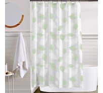 Шторка для ванной VIDAGE Зеленая осень, PEVA 180x200см с кольцами 12шт 1327045