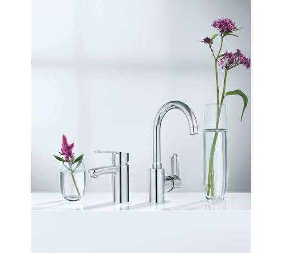 Смеситель для раковины Grohe Eurostyle Cosmopolitan уменьшенный, сливной гарнитур 23037002