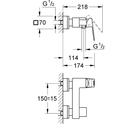 Смеситель для душа GROHE Eurocube 23145000
