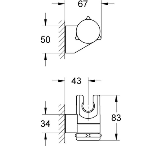 Настенный держатель для душа GROHE Relexa Plus регулируемый 28623000