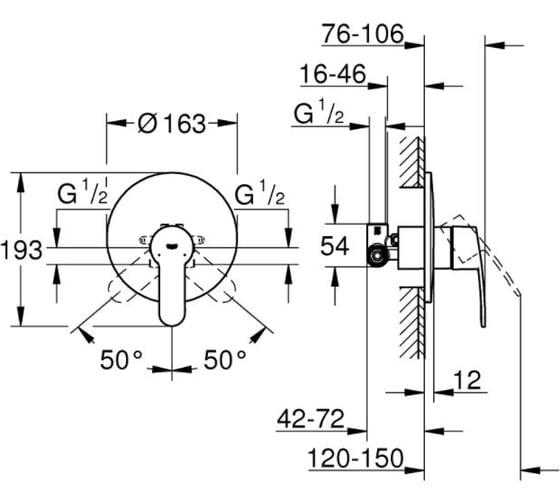 Однорычажный смеситель для душа Grohe Eurostyle Cosmopolitan 33635002