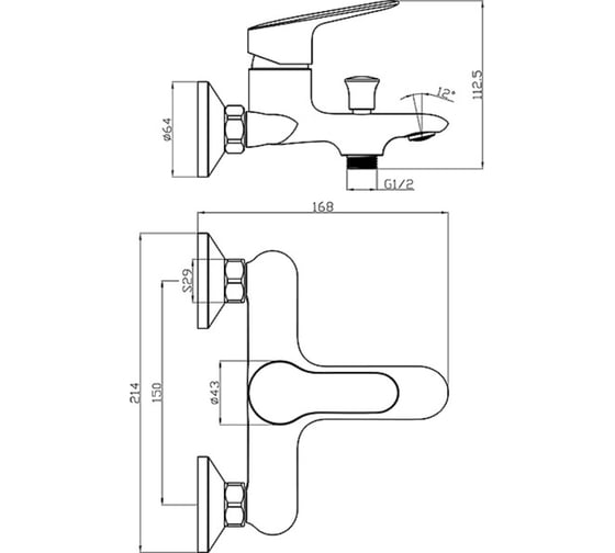 Смеситель для ванны ARGOTECH AURA d-35 35-05 AURA 41981