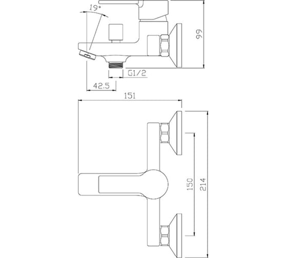 Смеситель для ванны ARGOTECH TITAN d-35 35-05 TITAN 41978