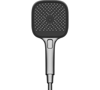 Душевая лейка Sancos Nok square, кнопочное управление, 125x125 мм, 3 режима, цвет воронёная сталь/черный матовый, арт. SC6002GG