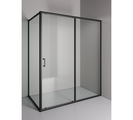 Душевой уголок ORANGE E23-16090TB без поддона с раздвижной дверкой, матовый черный X996434822