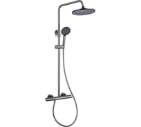 Душевая система RAIN со смесителем для душа, тропич. душ, руч. лейка 5 реж., латунь, графит 546-058