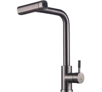 Смеситель для кухни ARGOTECH SOLID с вытяжной лейкой, оруж. сталь, 3 ф-ии (поворот), d-35 нерж. сталь, монтаж - гайка 35-16/3P SOLID gun grey 44366