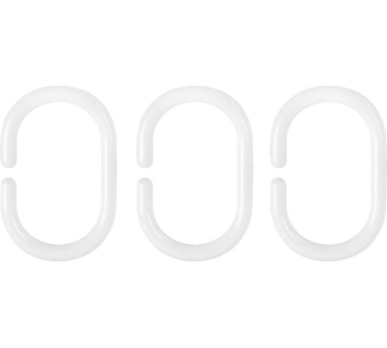 Пластиковые кольца для штор Аквалиния белый, 12 шт. 81-001
