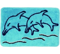 Коврик для ванной Аквалиния Дельфины голубой, 50х80 92-50,80