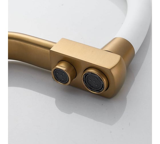 Смеситель для кухни с гибким изливом и подключением фильтра Maretti Eleganza GOLD, золотой сатин ENG31RGF13