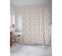 Штора (занавеска) для ванной JoyArty "Цветочная поляна наив" из сатена, 180х200 см с крючками, sc_54435