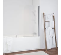 Шторка на ванную Vegas-Glass профиль глянцевый хром, стекло шиншилла EV 76 08 02 R