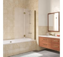 Шторка на ванную Vegas-Glass профиль бронза, стекло сатин E2V LUX 120 05 10 R