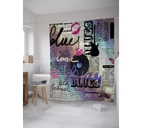 Штора (занавеска) для ванной JoyArty "Музыкальные записки" из сатена, 180х200 см с крючками, sc_39038