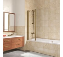 Шторка на ванную Vegas-Glass профиль бронза, стекло прозрачное E2V LUX ST 115 05 01 L