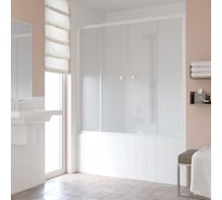 Шторка на ванную Vegas-Glass профиль белый, стекло сатин Z2V NOVO 170 01 10