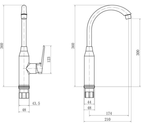 Смеситель для кухни PLStart ABS пластик, белый PL4013-8