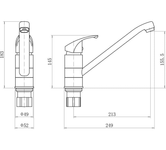 Смеситель для кухни PLStart ABS пластик, белый PL4515-8