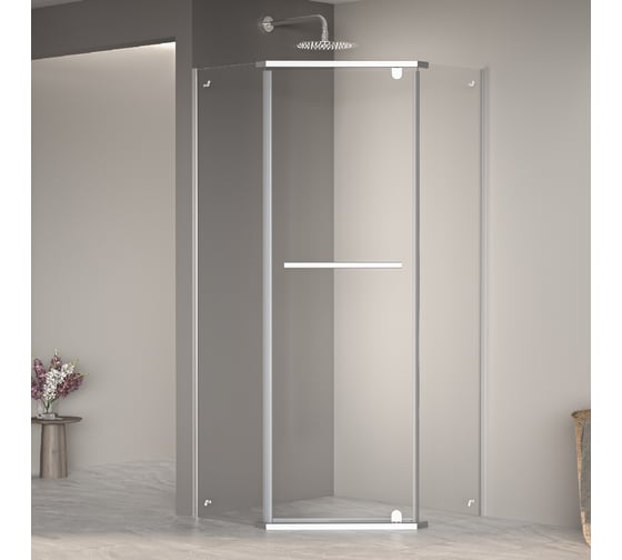 Душевой уголок RGW 100*100*195 PA-82, трапеция, хром, прозрачное стекло 6 мм, Easy Clean 41088200-11