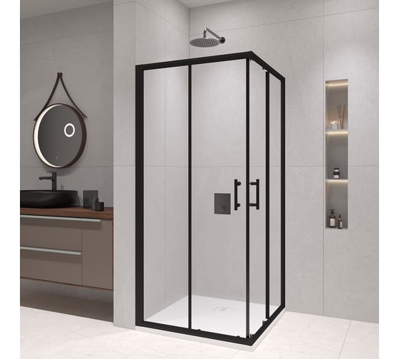 Душевой уголок RGW 90*90*190 PA-31-B, квадрат, черный, прозрачное стекло 6 мм, Easy Clean 02083199-14