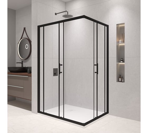 Душевой уголок RGW 70*90*185 PA-146-B, прямоугольник, черный, прозрачное стекло 6 мм, Easy Clean 020814679-14