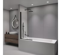 Шторка на ванну RGW 80*150 SC-109-B черный, прозрачное стекло 6 мм 411110908-14