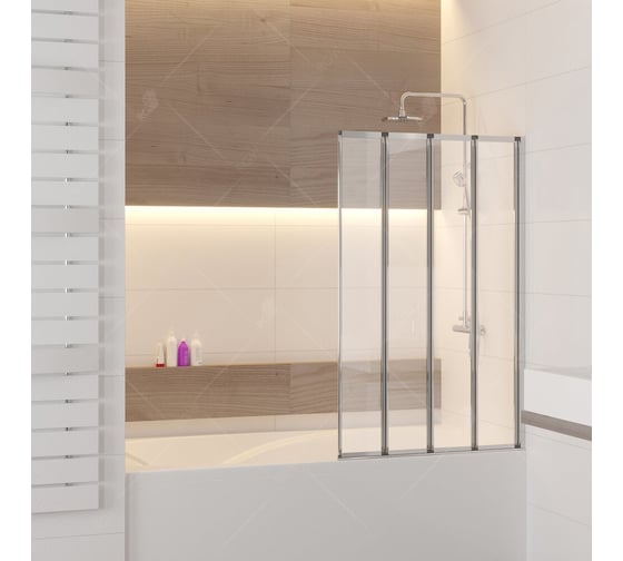 Шторка на ванну RGW 80*140 SC-23 хром, прозрачное стекло 4 мм, Easy Clean 06112308-11