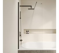 Шторка на ванну RGW 90*150 SC-051-B черный, тонированное(серое) стекло 8 мм, Easy Clean 351105109-34
