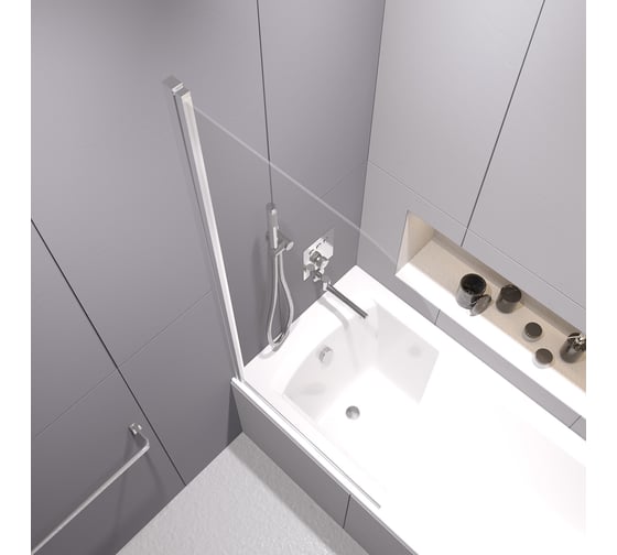 Шторка на ванну RGW 80*150 SC-109 хром, прозрачное стекло 6 мм 411110908-11